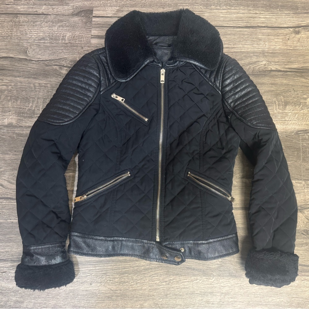 Mimi Chica Black Quilted Bomber Jacket